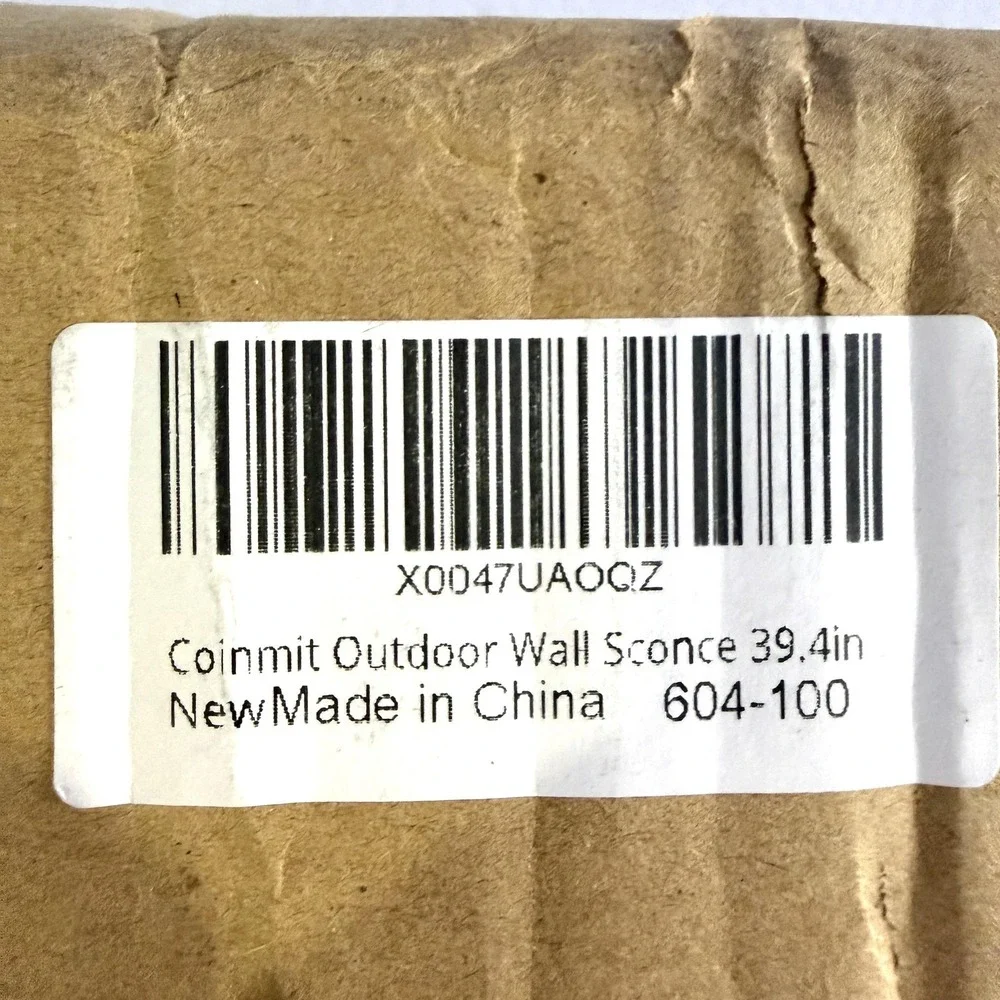 Coinmit 39.4in‎ Outdoor LED Wall Sconce IP65 Black 36W 3000K Warm Porch Light